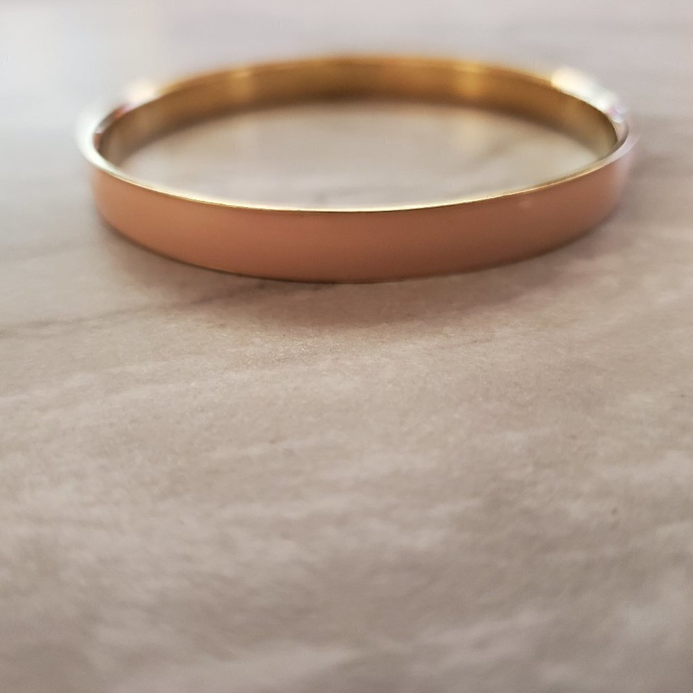 💕 Vintage 2000's 00's Y2K J.Crew Light Peach Enamal Skinny Bangle Bracelet 💕